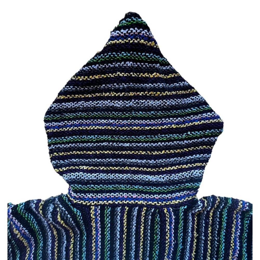 Vel Mex Hoodie Textured Black Multicolor Pull Over - Picture 9 of 15